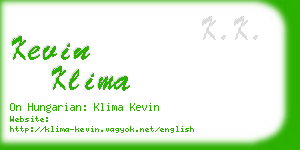 kevin klima business card